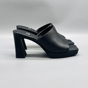 Jeffrey Campbell Shoes Womens 6 Black Platform Caviar Mules Heels Square Toe